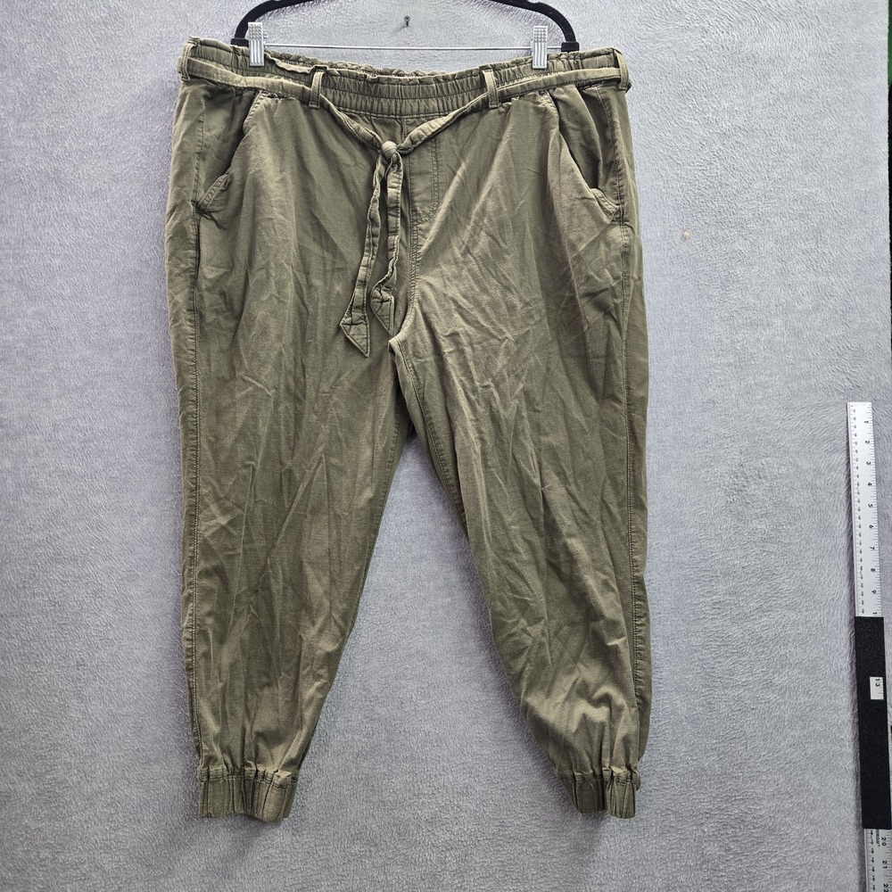 Levi's Women Pants 18W Olive Green Jogger Button 22" Inseam Utility